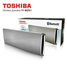 東芝製 TOSHIBA ポータブル Bluetooth4.0 スピーカーTY-WSP61 内蔵マイク搭載 ワイヤレススピーカーポーチ・ストラップ付き シルバー 【新品】