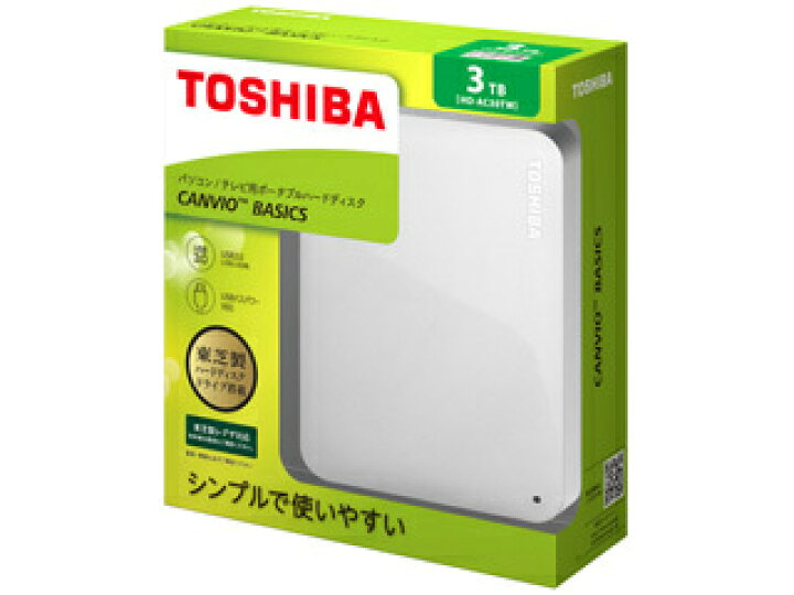 楽天市場】東芝 外付けハードディスク CANVIO BASICS 3TB ホワイト HD 