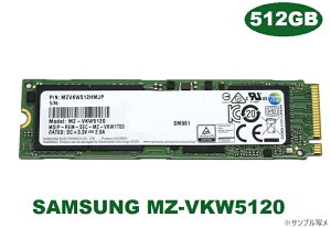 SAMSUNG�� ����SSD SM961 MZ-VKW5120 512GB M.2 NVMe PCle Gen3.0×4 2280 MLC PC�p�[�c �p�\�R���p �V�i�o���N�i