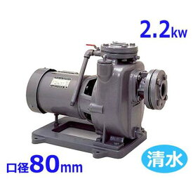 寺田ポンプ 自吸式モーターポンプ MPJ6-52.21E (口径80mm/三相200V/2.2kw) [テラダポンプ 設備用ポンプ 陸上ポンプ]