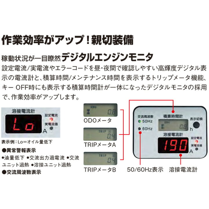 楽天市場】デンヨー 防音型エンジン溶接機 GAW-190ES2 (発電機能付き 