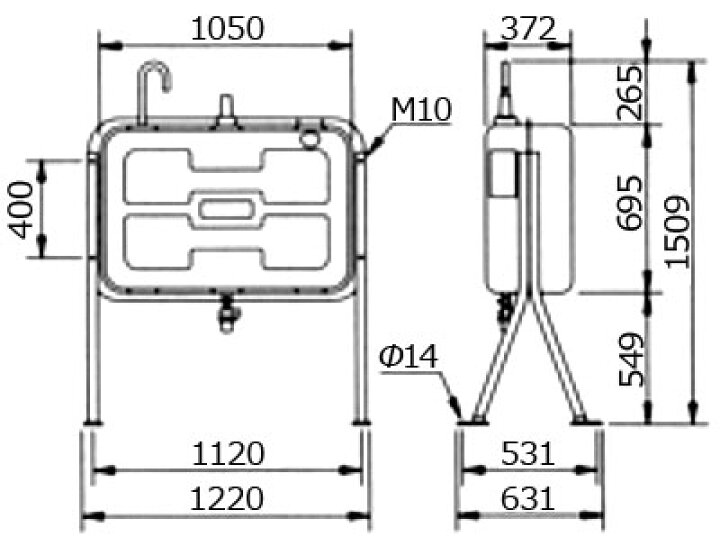 楽天市場】サンダイヤ 灯油タンク 250型 標準脚 KS3-250SJ 