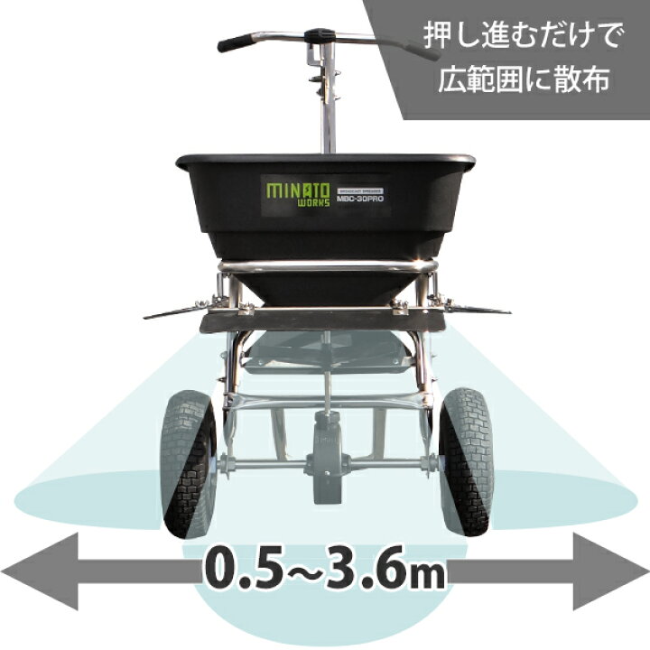 楽天市場】ミナト 肥料散布機 手押し式 ブロキャス・プロ30 MBC-30PRO 