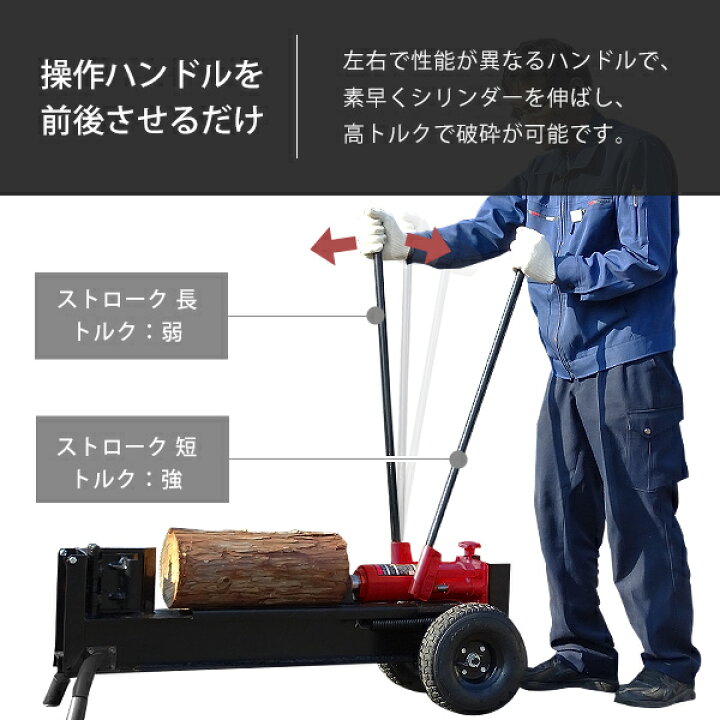 楽天市場】ミナト 手動式油圧薪割り機 LS-12t (ノーパンクタイヤ仕様  