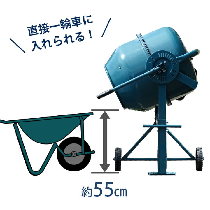 楽天市場】ミナト 電動コンクリートミキサー 2切 MMX-50 (100Vモーター  
