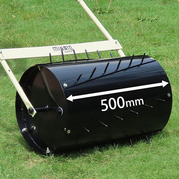 ミナト 芝生用 鎮圧ローラー MGR-501DX (スパイク付き/ローラー幅500mm) [芝用 沈圧ローラー 芝刈り用品 芝刈機]  ミナトワークス