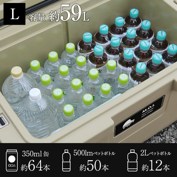 楽天市場】M.O.L 高耐久型ハードクーラーボックス S M L (約19L/35L 