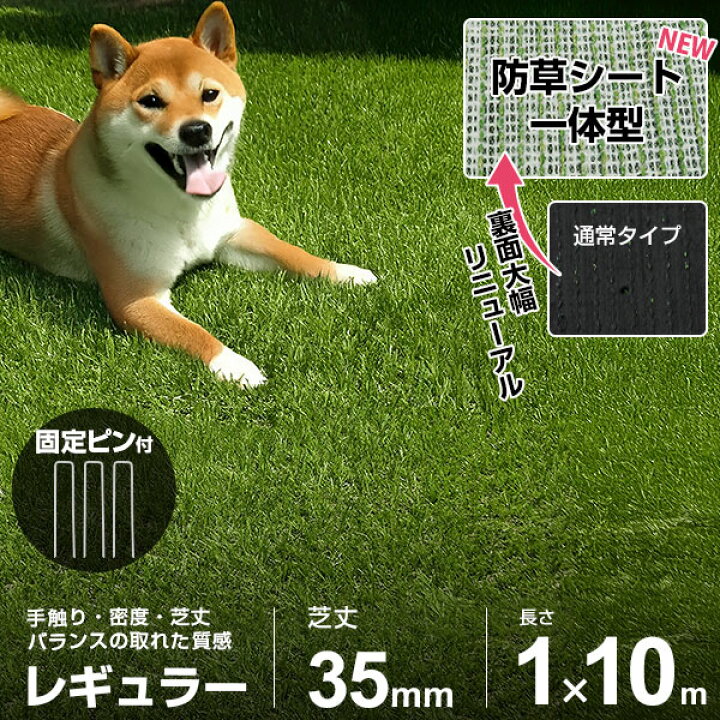 楽天市場】人工芝 防草シート 一体型 ロール 幅1m×長さ2m〜10m (芝丈 