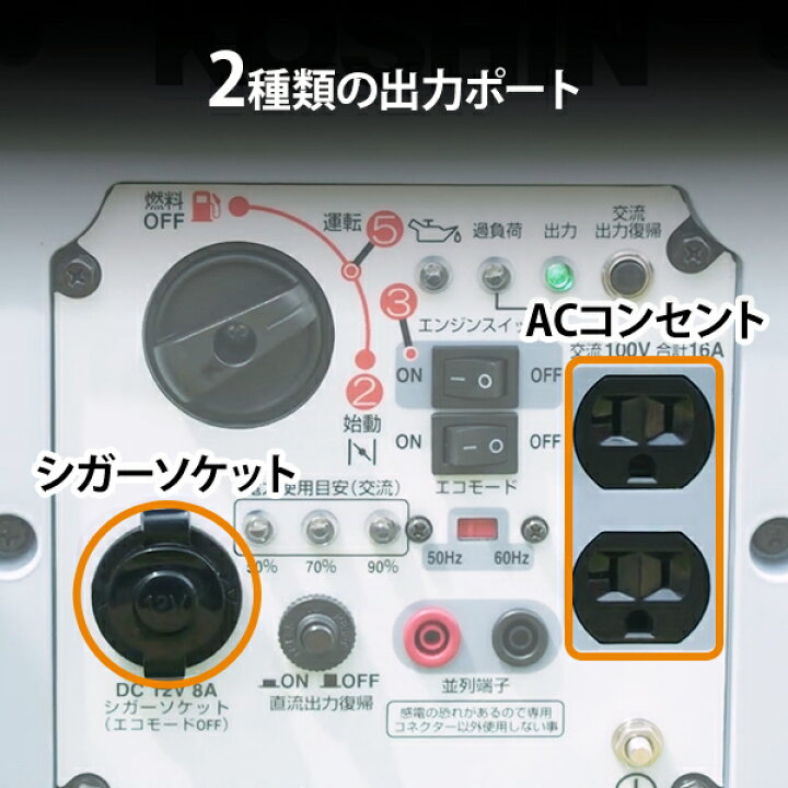 楽天市場】工進 インバーター 発電機 GV-16SE (単品／延長コード10m 