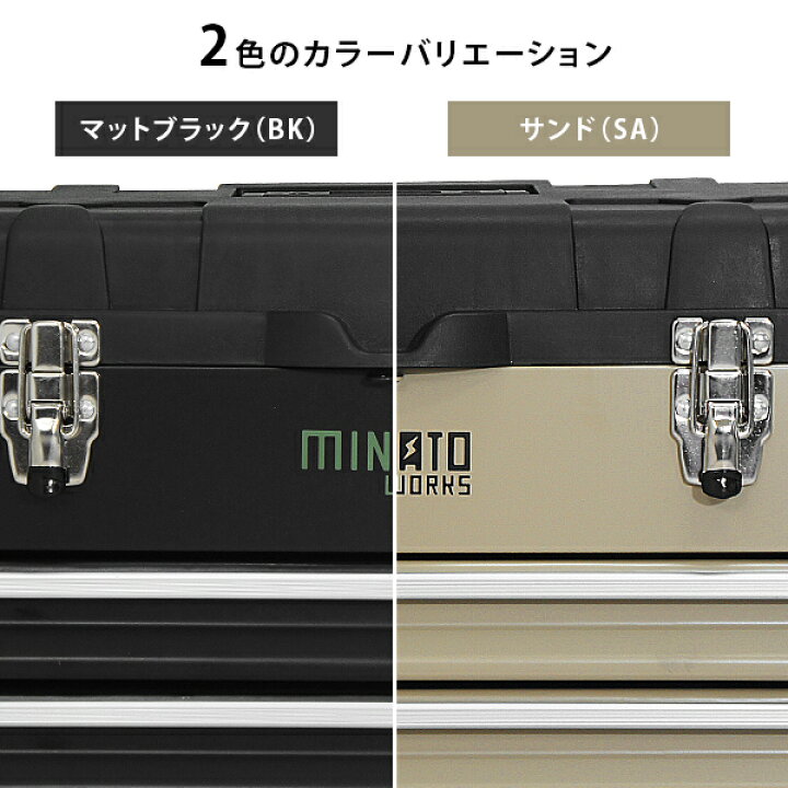 楽天市場】ミナト 4段ツールボックス TB-40 (引き出し付き/ベアリング 
