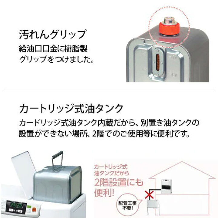 楽天市場】トヨトミ FF式ストーブ カートリッジ式油タンク内蔵タイプ  
