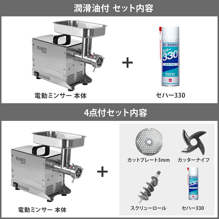 楽天市場】ミナト 業務用ステンレス製 電動ミンサー (ミンチ用プレート 