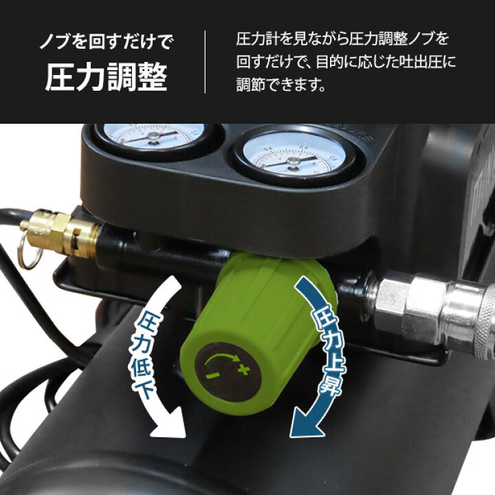 楽天市場】ミナト エアーコンプレッサー オイルレス型 CP-8A (容量8L 