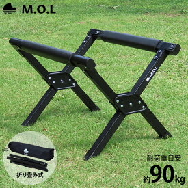M.O.L 折り畳み式 アルミ製 クーラースタンド MOL-G311 [モル キャンプ アウトドア クーラーボックス 折りたたみ ブラック]
