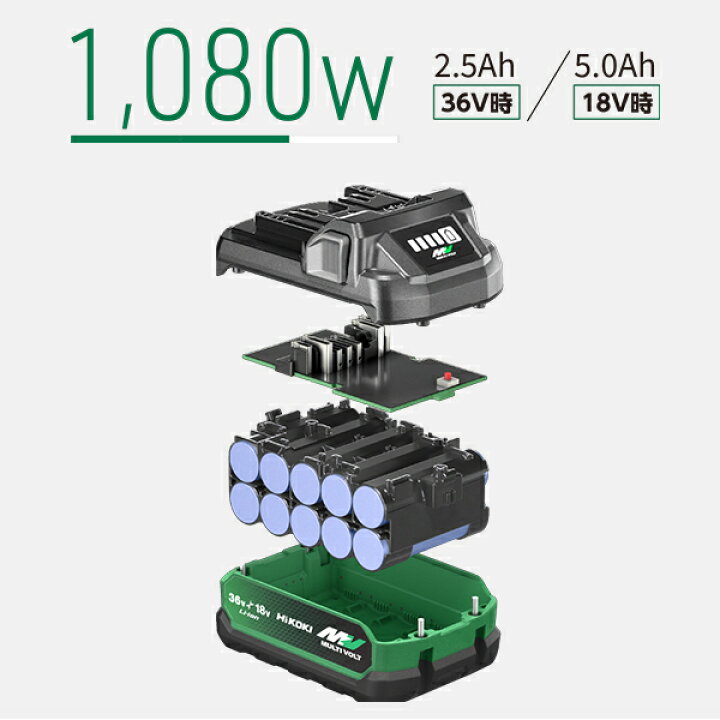 楽天市場】HiKOKI マルチボルトバッテリー 36V 2.5Ah／18V 5.0Ah 
