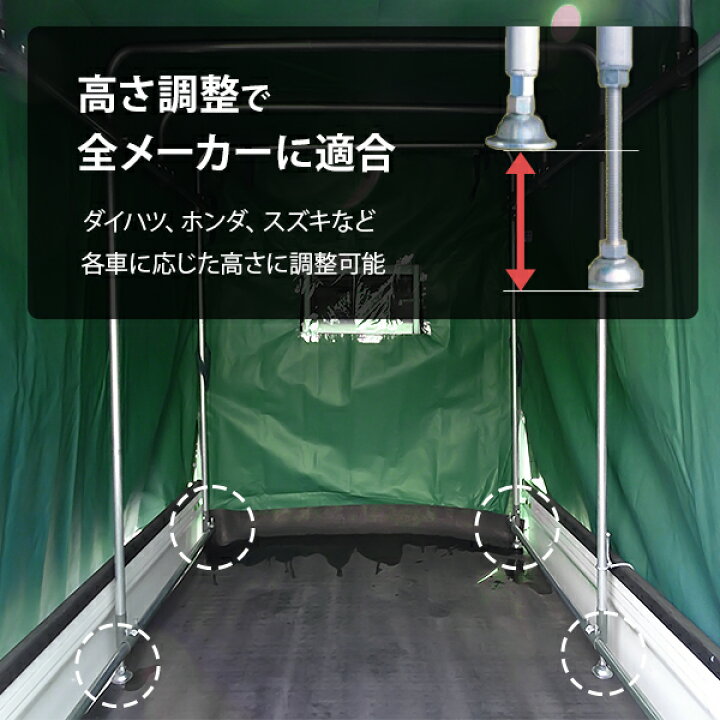 楽天市場】ナンエイ 軽トラック幌セット KH-6KL (三面開/巻上開幕 