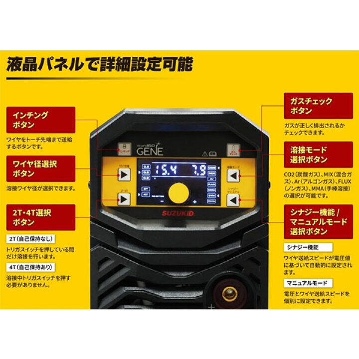 楽天市場】スズキッド 半自動溶接機 アーキュリー160ジェネ SAYI-160G 