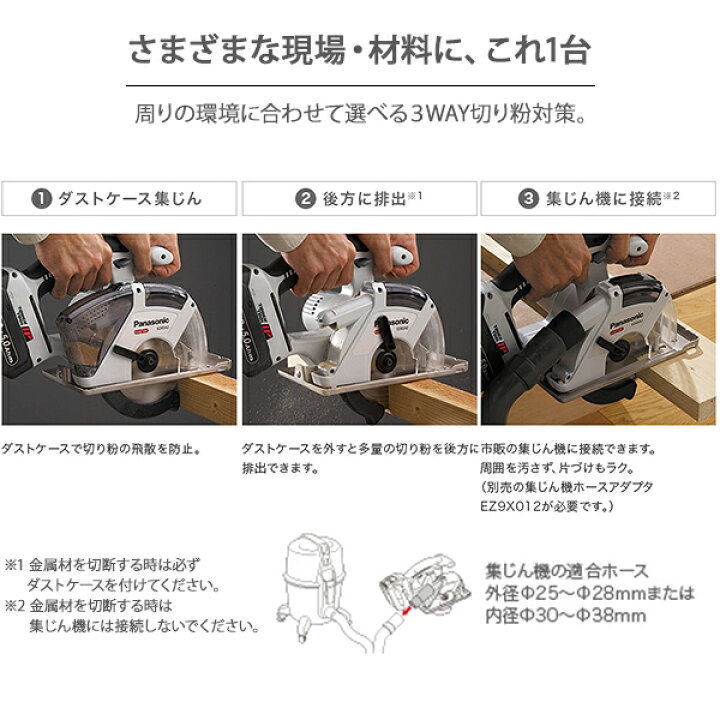 楽天市場】パナソニック 充電パワーカッター 18V 5.0Ah Φ135mm 黒 