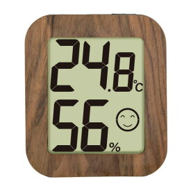 シンワ測定 デジタル温湿度計 環境チェッカー 木製 ダークブラウン 73235
