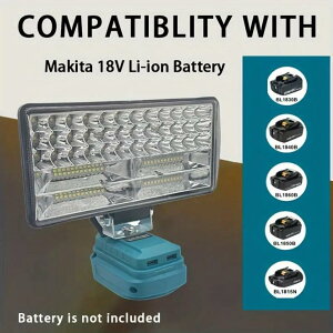 �}�L�^ LED���C�g 18V���`�E���d�r�p 90W 5400LM/60W 4500LM LED���C�g ��d���ی�t�R�[�h���X LED���C�g ��ƌ��ꃉ�C�g �f���A��USB �����[�d 2�i�K�����\�Ȗ��邳(�d�r�͊܂܂�܂���)