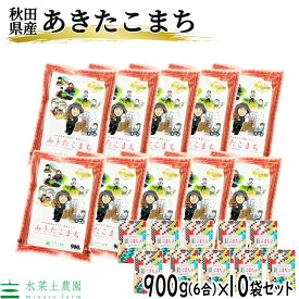 【精米】秋田県産 あきたこまち 精米 900g (6合）× 10袋 セット 令和5年産