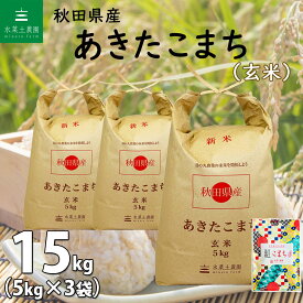 【玄米】秋田県産 あきたこまち 15kg（5kg×3袋）令和5年産 古代米お試し袋付き