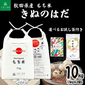 秋田県産 農家直送 きぬのはだ もち米 10kg（5kg×2袋） 令和7年産 選べる精米方法 選べるお試し袋付き