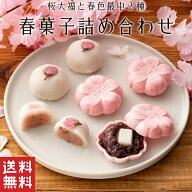 【送料無料】春菓子 詰め合わせ 2種【桜の和菓子】入学 入園 卒業 就職 挨拶 さくら 大福 もなか 最中 春…