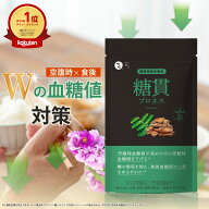 機能性表示食品 血糖値 サプリ 糖貫プロネス (30日分) │ 糖貫 サラシア 血糖エキス バナバ葉 サラシノー…