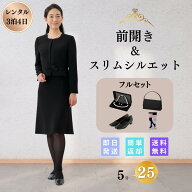 【レンタル】 礼服 喪服 フルセット サテンライン レディース 翌日配達 略礼服 ブラックフォーマル 女性 …