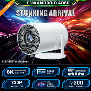 |[^uvWFN^[ P300 Mini Projector 4K 8KΉ Android 11 X}[gvWFN^[ Wi-Fi Bluetooth 5.1 ^ y z[VA^[ fӏ v[e[V `␳ @\vWFN