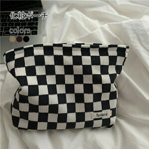 ポーチ チェック柄 化粧ポーチ 大容量 北欧 コスメポーチ クラッチバッグ コーデュロイ ポーチ スマホポーチ 化粧品収納 携帯用 コスメ収納 メイク道具収納 おしゃれ バッグ トラベルポーチ