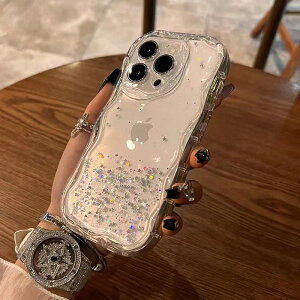 iPhone ケース 韓国 透明 ウェーブ うねうね グリッター キラキラ ラメ かわいい おしゃれ 白 黒 シンプル Y2K レトロ 大人 xr 11 12 13