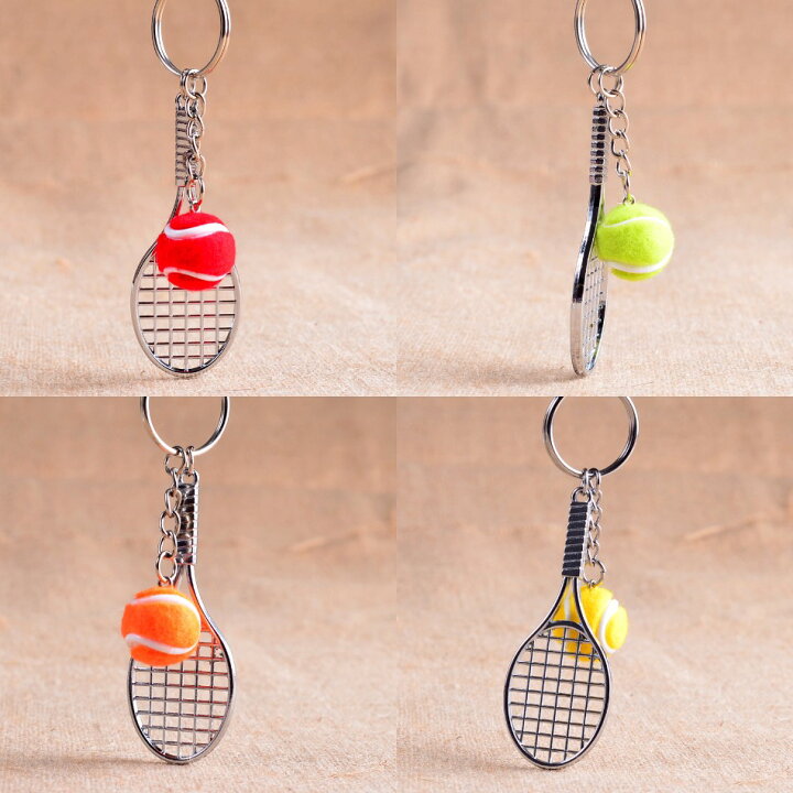 330円 【本物新品保証】 テニスラケットキーホルダーM 6色セット