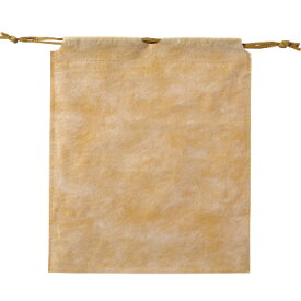 【100枚】 和風 巾着袋 不織布 裏ビニール W245×H280mm 芥子(からし)