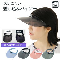 UVカットバイザー 差し込みバイザー サンバイザー 調光 色が変わる プラスチック テニス ゴルフ ミネムラ…