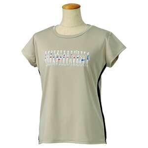 サイドメッシュ フレンチTシャツ ガールズ柄 レディース テニス ゴルフ スポーツウエア 夏 涼しい UVカット M L LL ミネムラ 日本製 2025SS