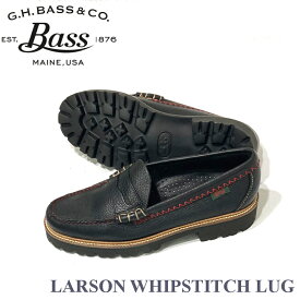 【新入荷】ジーエイチバス G.H.BASS ペニーローファー メンズ LARSON ステッチ ブラック