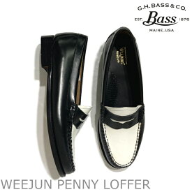 【新入荷】ジーエイチバス G.H.BASS ペニーローファー レディース PENNY ブラック/ホワイト