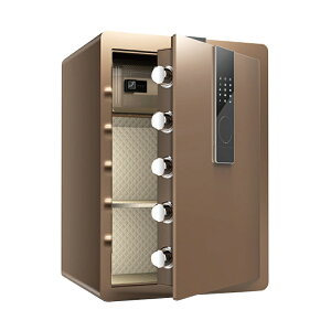 金庫 家庭用 大型 セキュリティーボックス テンキー 防犯金庫 A4対応 棚 一年保証 minesto 75L ブラウン