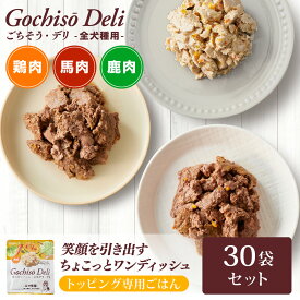 【通常購入5％OFF 定期購入約10％OFF】【30個セット】ごちそう・デリ（ウエットフード）ドッグフードドックフード トッピング ちょい足し ごほうび ご褒美 免疫力 健康維持 偏食 国産 無添加 犬ごはん 嗜好性 シニア犬 高齢犬 ドックフード シニア