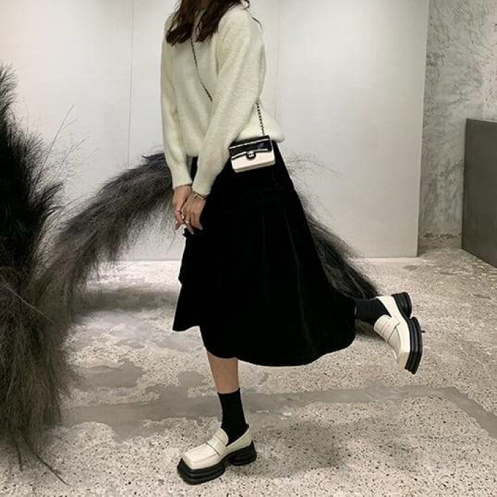 楽天市場】レディース ベロアスカート ティアードスカート フレア  