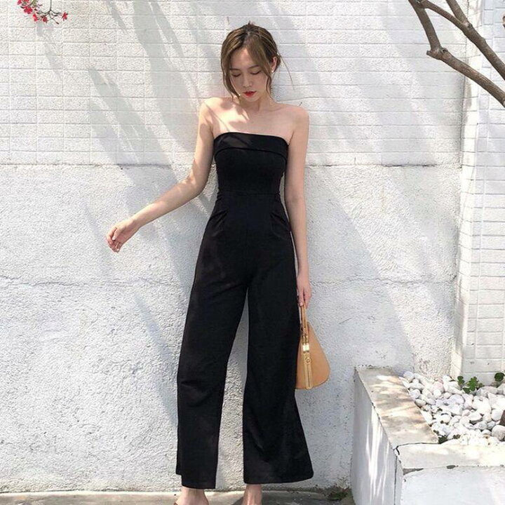 楽天市場】レディース チューブトップ パンツオールインワン ベア 