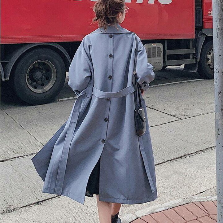 楽天市場】レディース ロングトレンチコート バックコンシャス  
