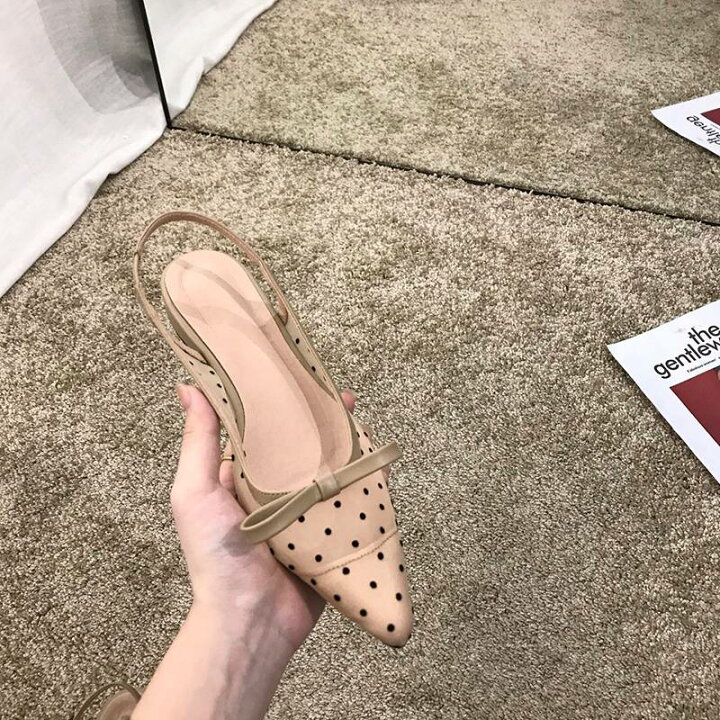 楽天市場】2color 靴 サンダル ドット チュール パンプス ミュール 