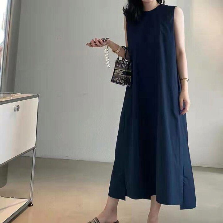 楽天市場】2color レディース バックコンシャスノースリーブワンピース