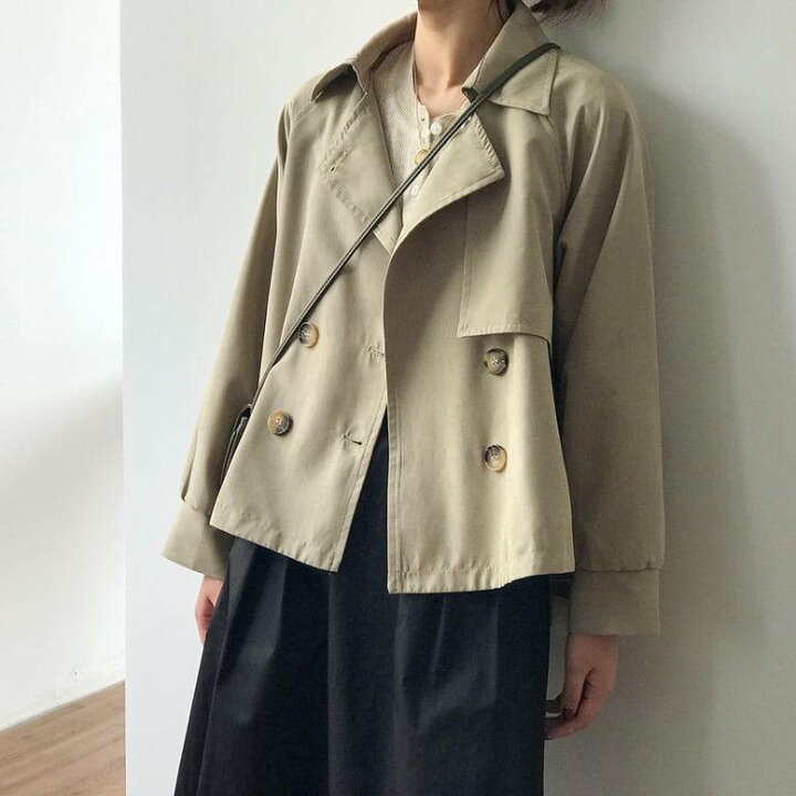 楽天市場】3color レディース ショート丈トレンチコート トレンチ 