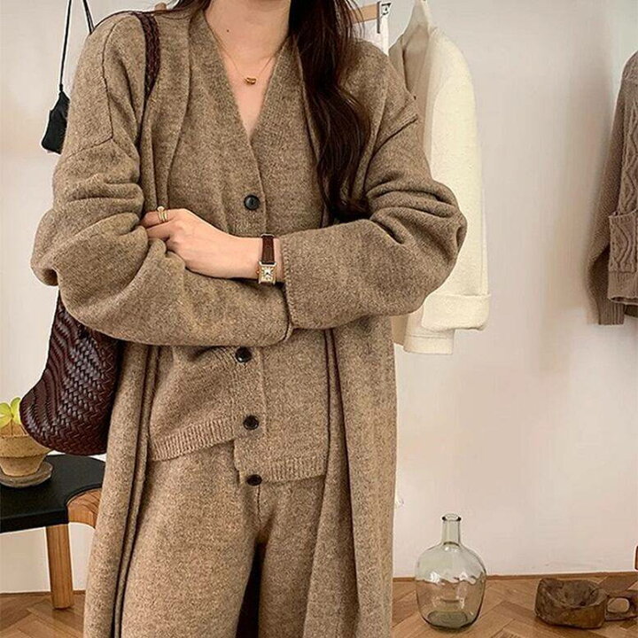 楽天市場】2color レディース ニットパンツ3セット セットアップ  