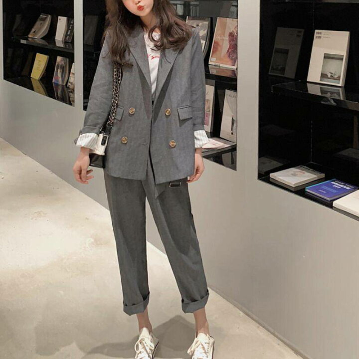 楽天市場】3color レディース セットアップ ジャケット パンツ  