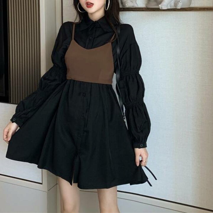 楽天市場】2color ワンピース シャツワンピース ミニワンピース ミニ丈  